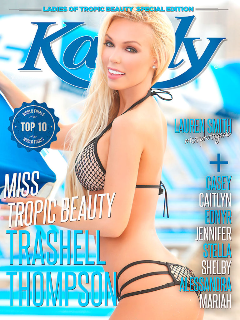 Tropic Beauty model Trashell is cover model for Kandy magazine